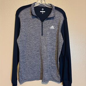 Adidas Men's Navy and Gray Quarter Zip